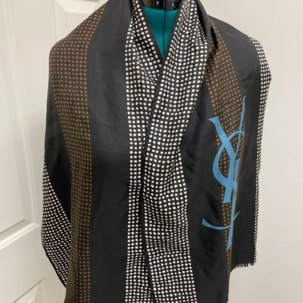 Saint Laurent 100% Silk Scarf - Picture 3 of 4
